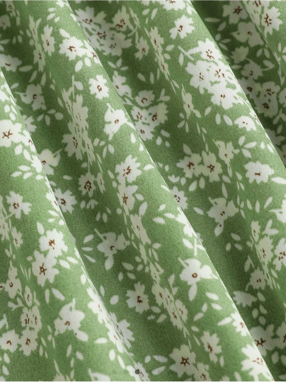 NWT! Cider Olive Green Mini Dress with White Floral Print - Picture 5 of 10